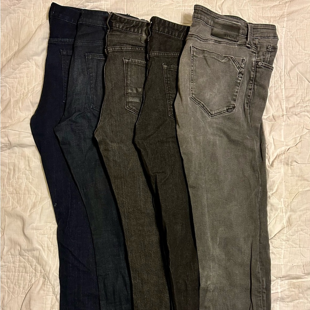 (7) Five Four brand + (2) Mavi brand pants. $10/ pair or $70 for all.